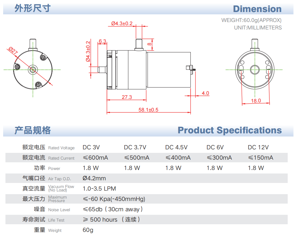 Low Noise Vacuum Pump
