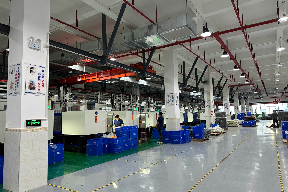 Internal injection molding equipment in the factory