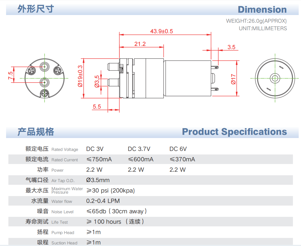 high pressure micro water pump
